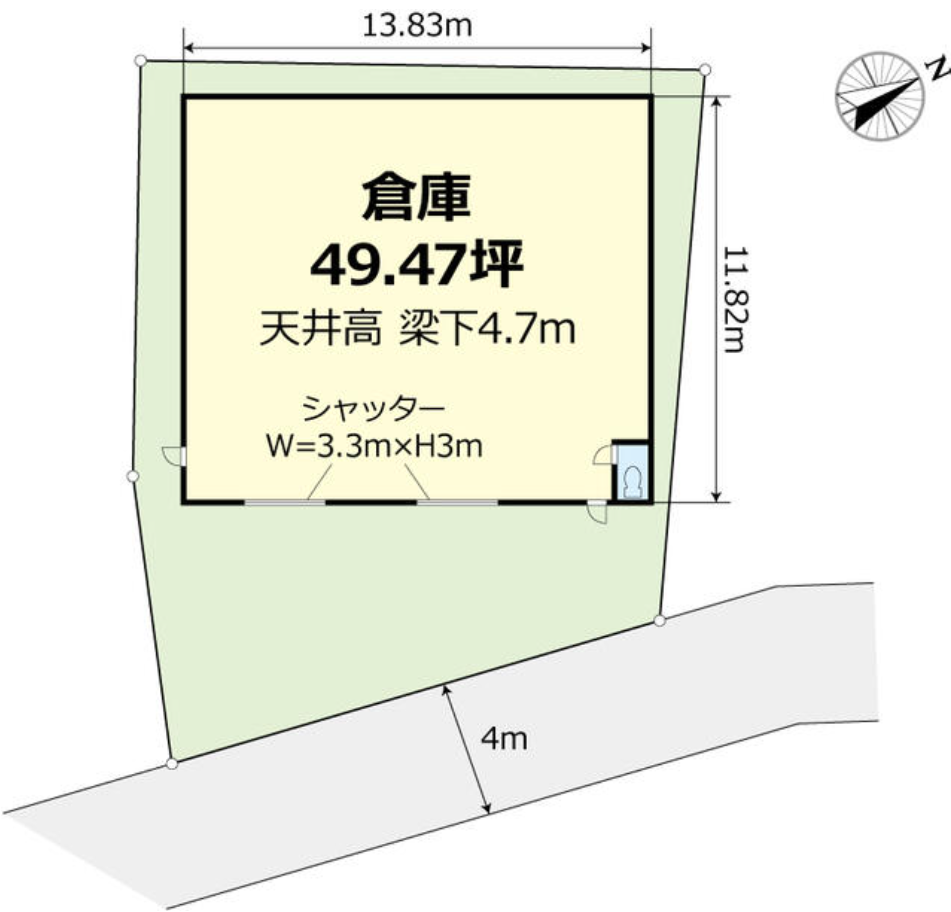 八潮市大字木曽根1035-1 八潮市木曽根倉庫の画像