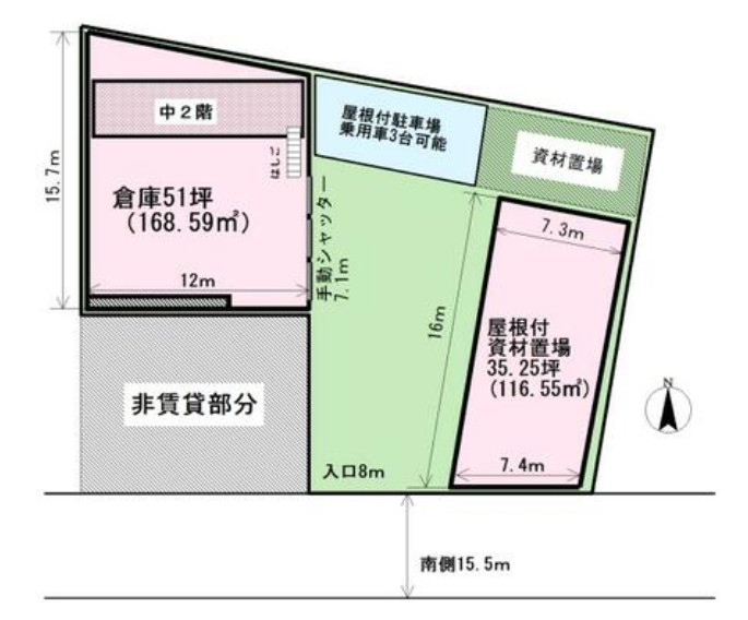 越谷市谷中町1-159-1 越谷谷中８６倉庫の画像