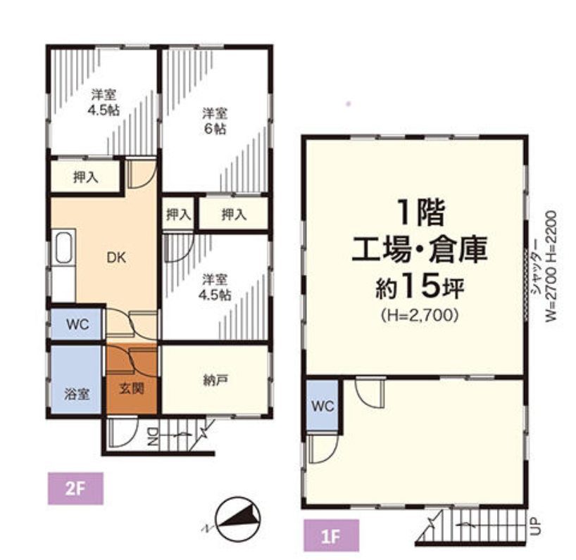 横浜市港北区新吉田町13-2 新吉田町１３Ｂ住居付貸工場・倉庫の画像