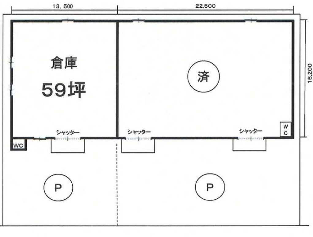 坂戸市関間4-2-8 若葉貸倉庫の画像