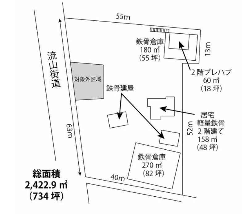 野田市谷津747-1 鉄骨工場倉庫